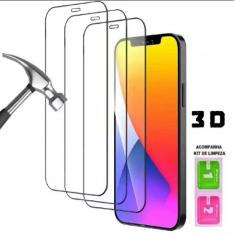 Película De Vidro Temperado 3D/9D Para iPhone 17 11 12 13 14 15 16 6 7 8 XR XS X XSMAX PLUS PRO PROMAX 16E