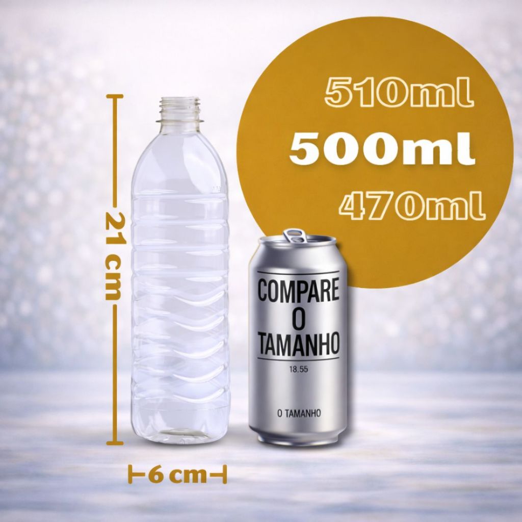 100 Garrafas PET 500ml 510ml Plastico Reforçado Virgem Tampa Lacre, Suco/Cachaça/Limpeza – Atacado — imagem 2 de 2