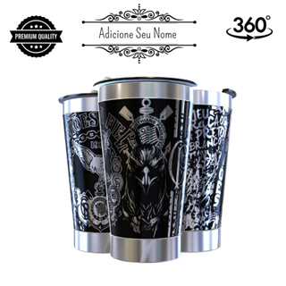 Copo Térmico Corinthians Gaviao da Fiel a laser 360 Graus 473ML Mantém Quente ou Gelado + Nome em Oferta na Shopee