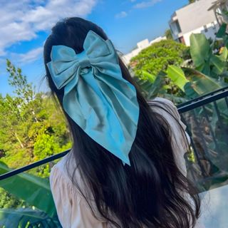 Elegante Clipe De Cabelo Grande Com Laço com Brilhos nas Laterais e no Meio De Cetim tecido 2025 em Oferta na Shopee