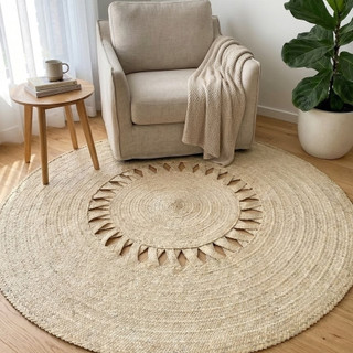Tapete X Ana Redondo em Palha Carnaúba 2.00mt Artesanato Natural para Decoração