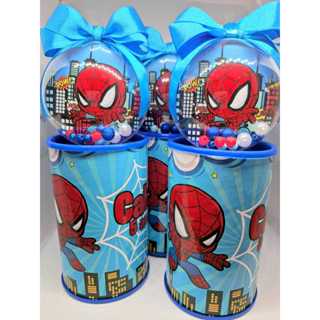 Cofrinho Personalizado Homem Aranha + Esfera com Tag + Laço. Lembrancinha de Festa em Oferta na Shopee