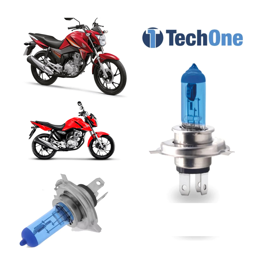 Lâmpada Super Branca Moto Titan Fan Cg Ybr 125/150/160 H4 55w 8500k Efeito Xênon em Oferta na Shopee