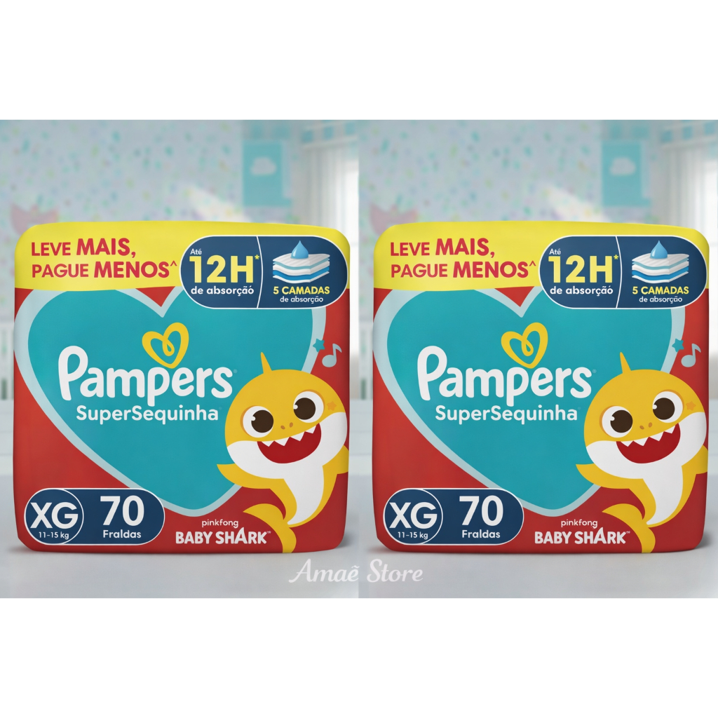 Fralda Pampers XG 70 unds - KIT C/2 em Oferta na Shopee