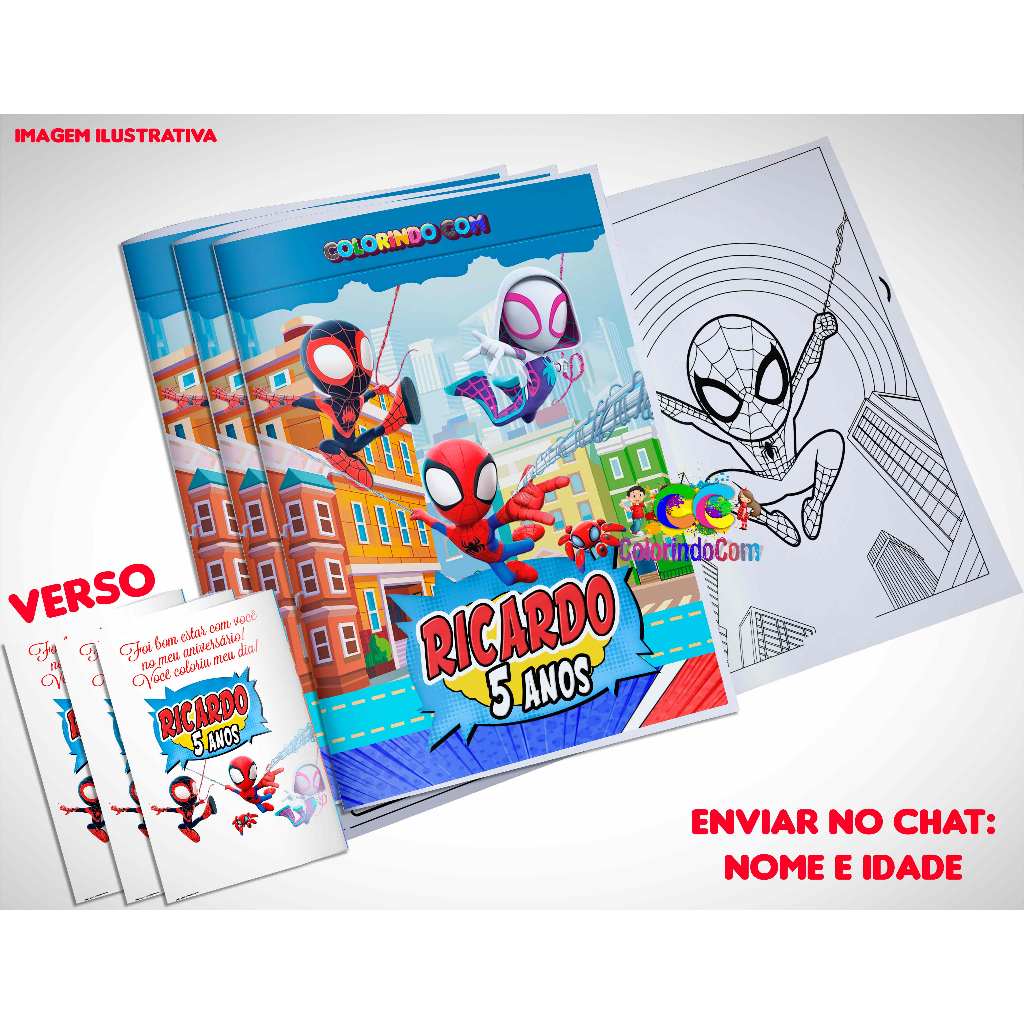Livro de Colorir Homem Aranha e seus amigos Espetaculares Lembrancinha personalizada