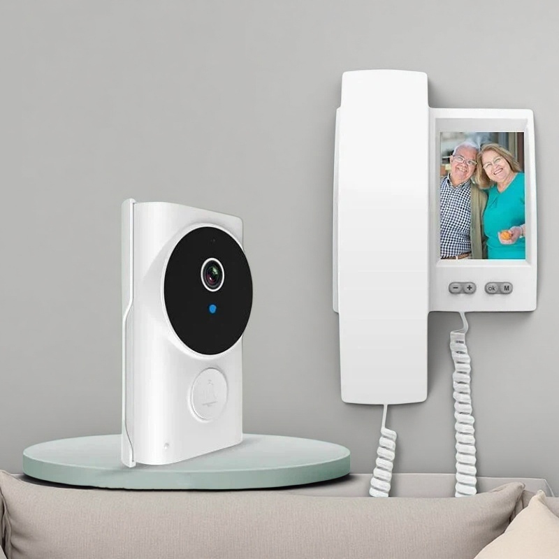 Campainha com Câmera Sem Fio, Visão Noturna e Vídeo Porteiro que Opera sem WiFi, Perfeito para Casa e Apartamento