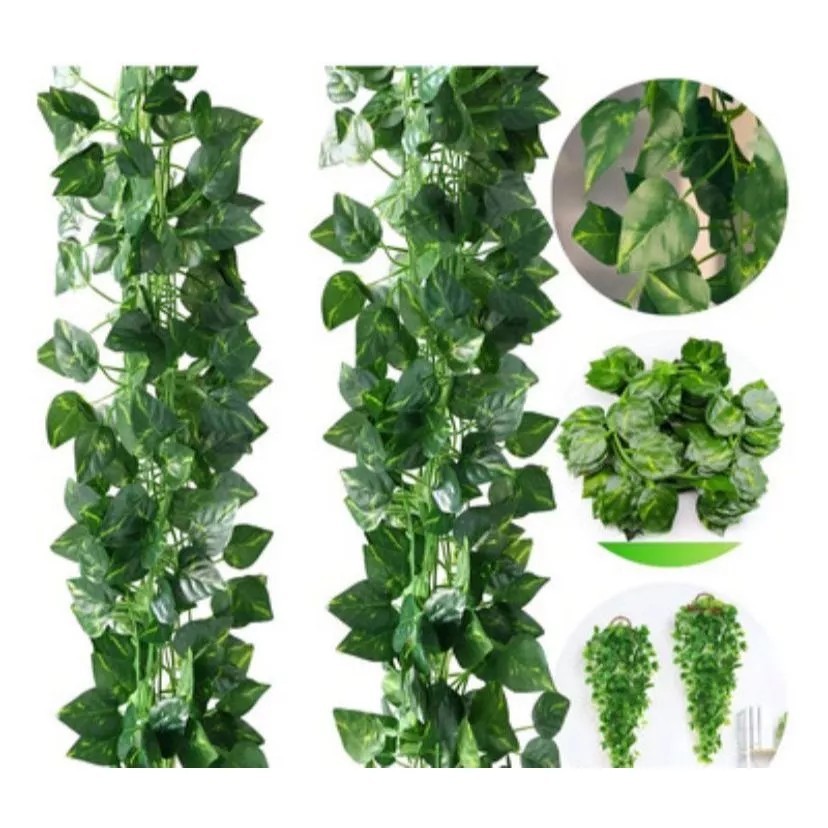 Kit Arranjo com 2 Pendentes Artificial + Vaso preto em Oferta na Shopee