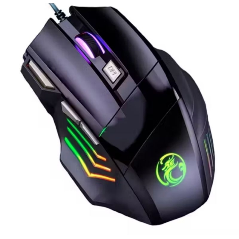 Mouse Gamer RGB LED Óptico USB Alta Precisão PC Notebook