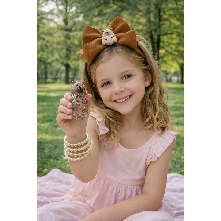 Kit infantil  Capivara com 5 Pulseiras + 1 Laço + 1 Gloss - Festa, menina, estilosa - Mais vendido