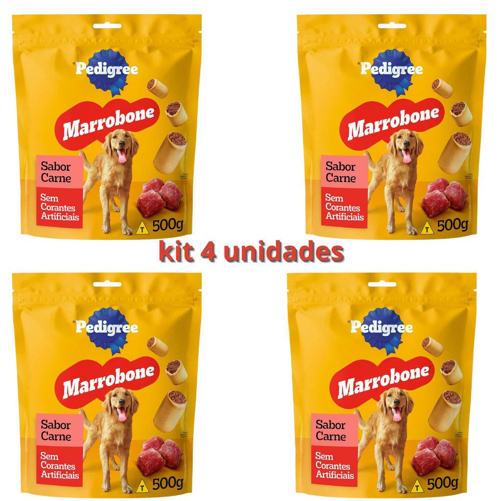 PETISCO BISCOITO PEDIGREE MARROBONE 500GR KIT 04 UN