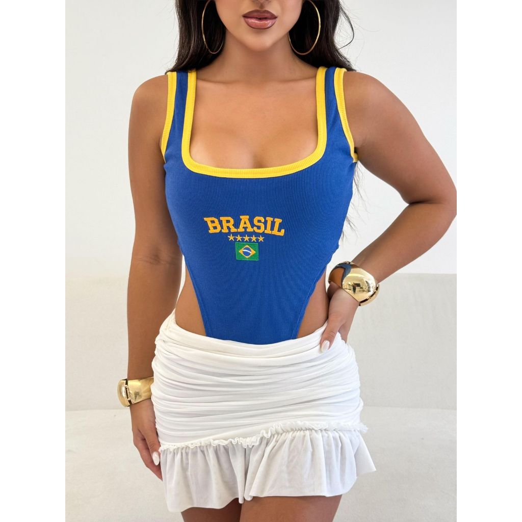 Body Feminino Alça Cop 2026 Brasil em Oferta na Shopee