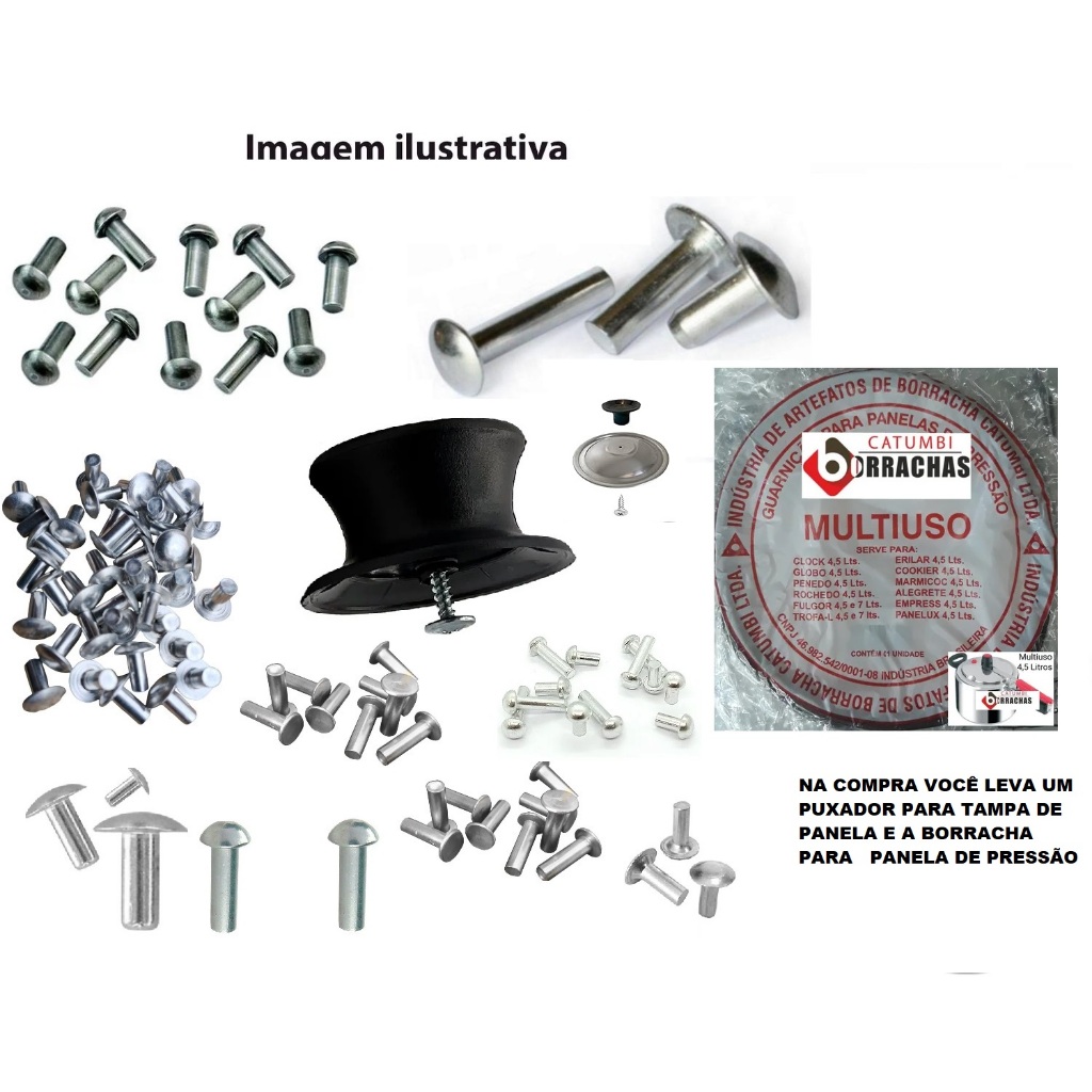 KIT REBITE PANELAS 100 PÇS MEDIDAS DIVERSAS+BRINDES em Oferta na Shopee