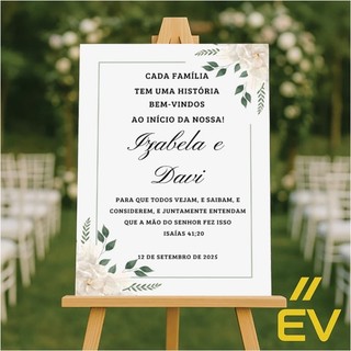 Quadro, placa decorativa para recepção de casamento floral personalizada com nomes