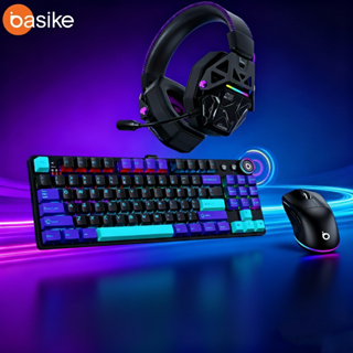 Basike Kit Gamer 3 em 1 Teclado Mecânico + Mouse + Headset + Mousepad RGB para PC e Notebook – Iluminação LED em Oferta na Shopee