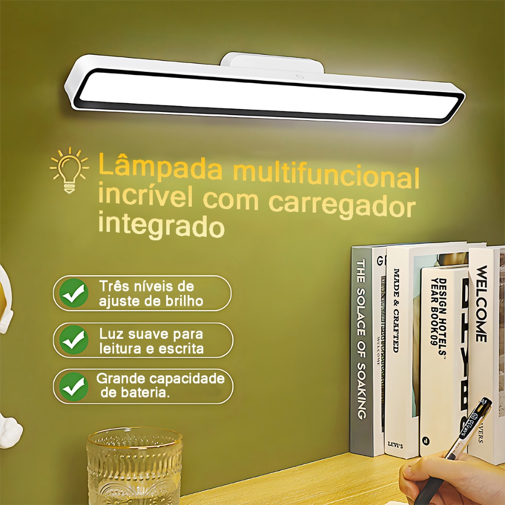Detalhes do Recarregável Sem Fio Luminária Led Barra Spot Para Cozinha Armário E Nichos USB Removível Lâmpada