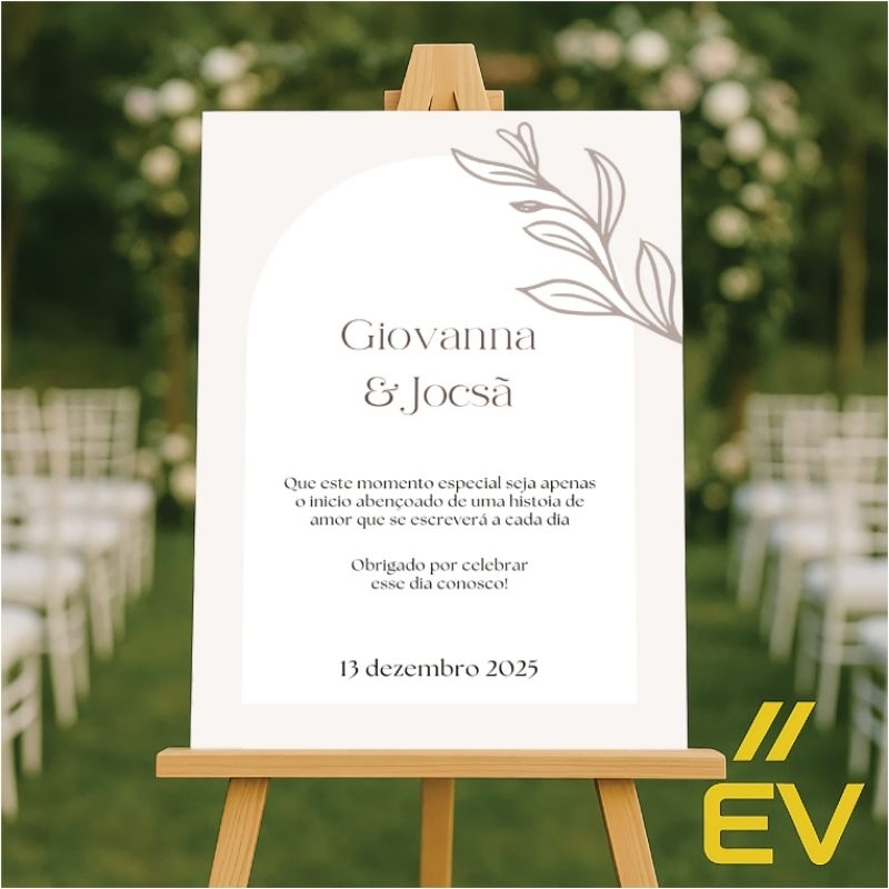 Quadro, placa para recepção de casamento ramos secos, e personalizado