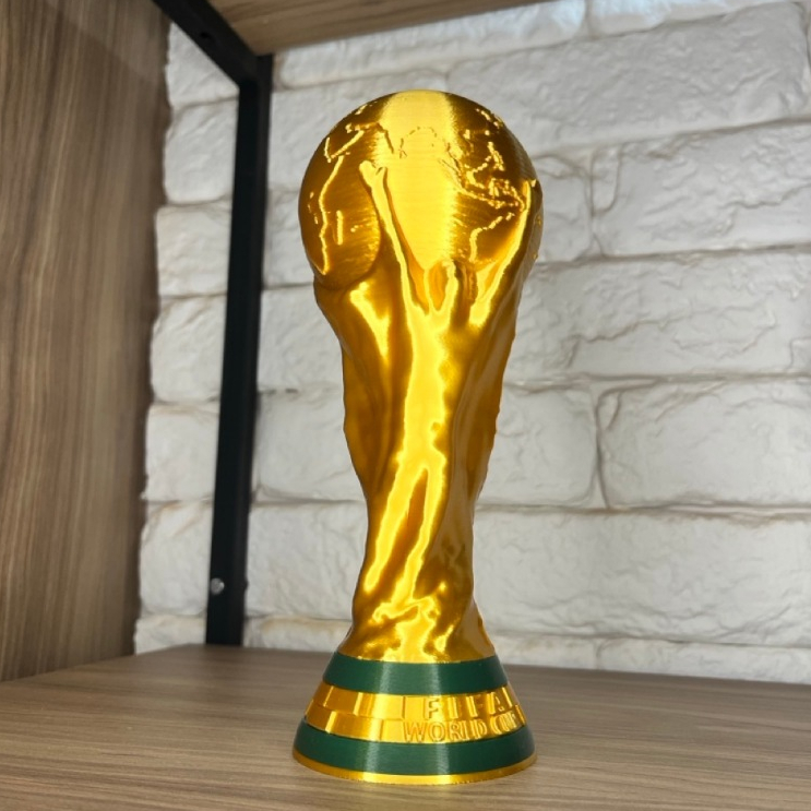 Réplica Troféu Copa do Mundo Dourado Decorativo | Mini Taça Campeão | Decoração Futebol