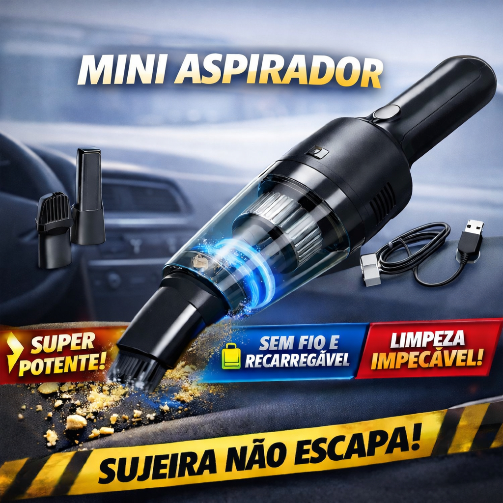 Mini Aspirador Automotivo Portátil Potente Recarregável Premium Bivolt B-88-2