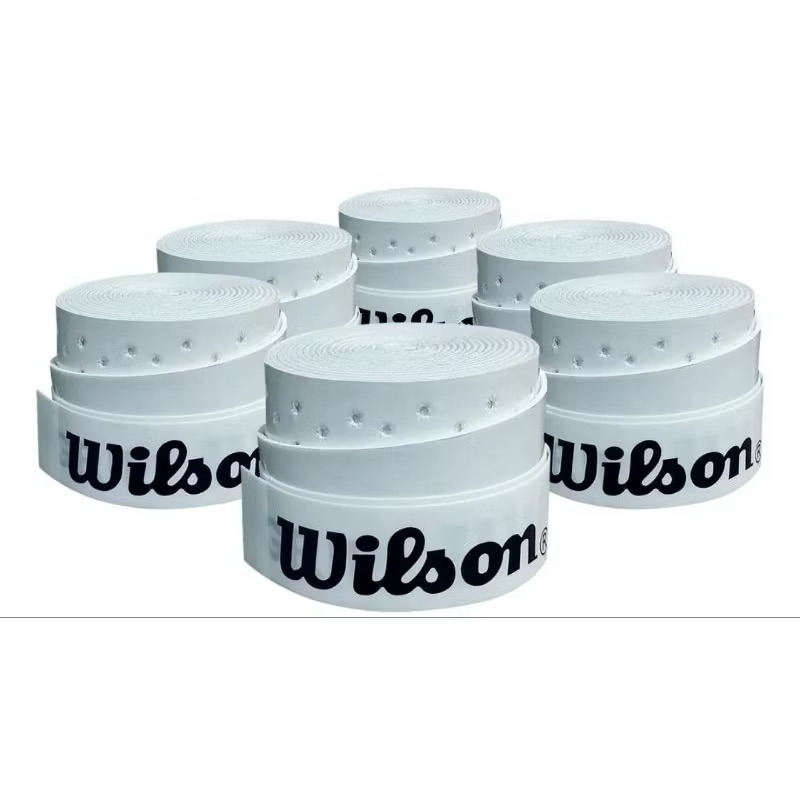 kit 5 Overgrip Wilson Para raquete Beach Tennis Padel Pickleball tennis Cor Branco perfurado envio imediato