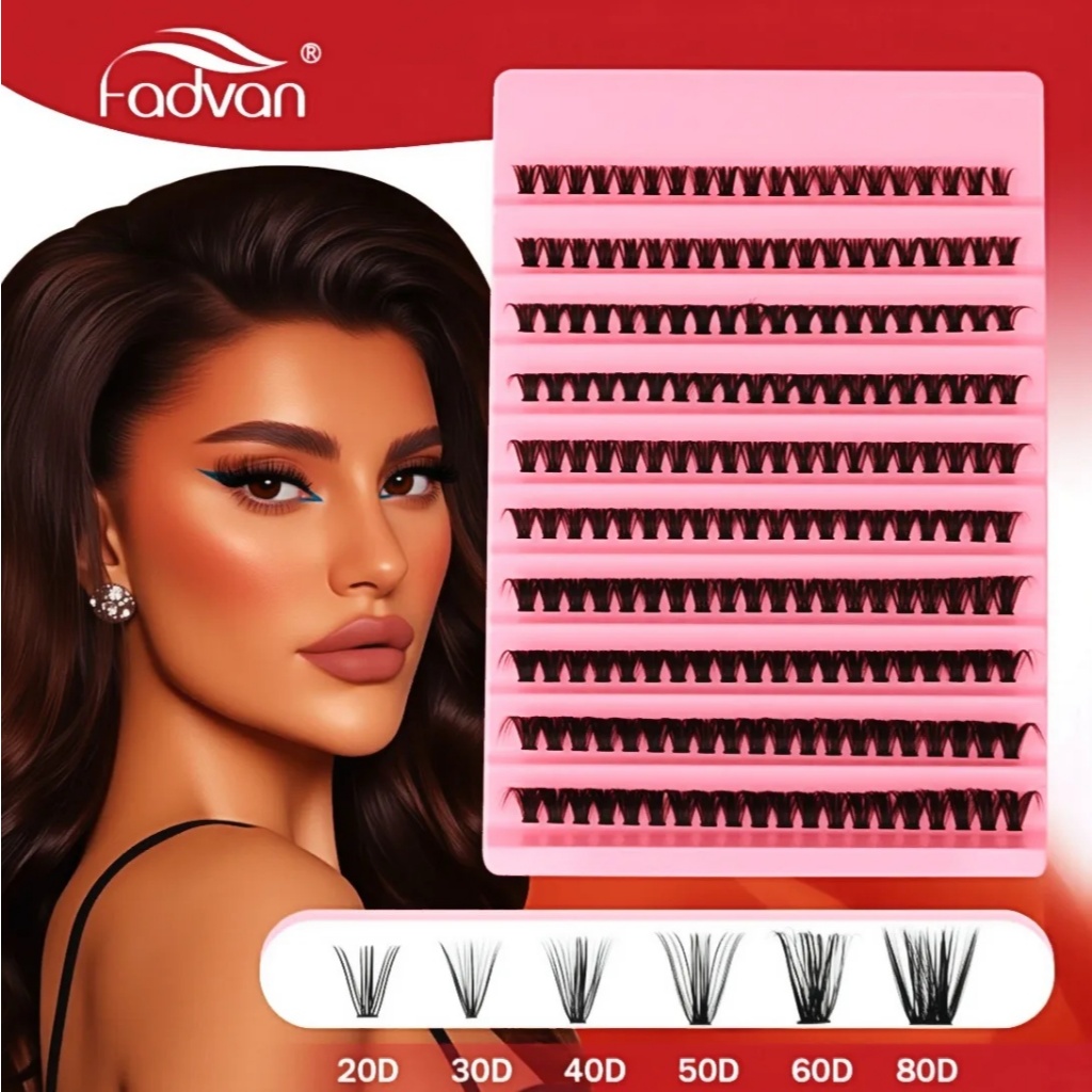 200PCS/280PCS FADVAN DIY Aglomerados De Pestanas Extensões , 8-16mm Mix 10D 20D 30D 40D 50D 60D Individuais De Cachos
