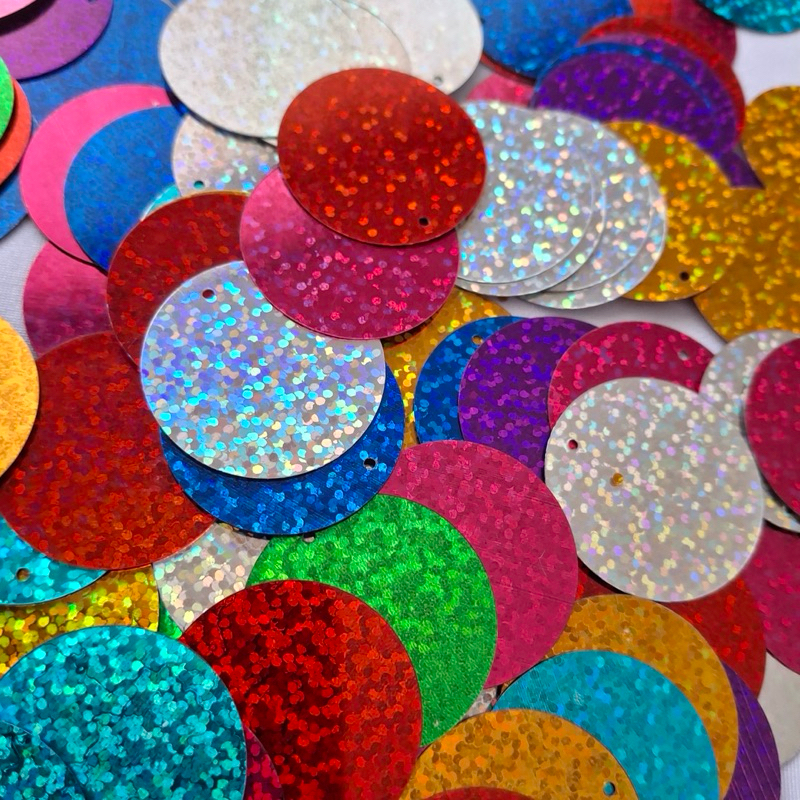 Paete Mix Colorido Holográfico 30mm - Pastilha Grande em Oferta na Shopee