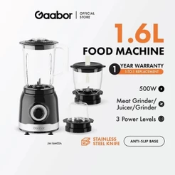 Gaabor Processador de Alimentos 1,6L 500W Inclui Moedor de Carne Liquidificador e Triturador JM-16M01A-1