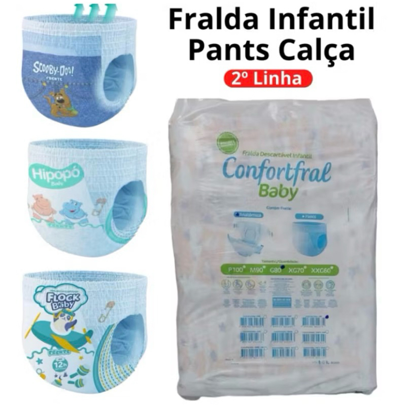 Fralda Confortfral Baby 2 Linha Pacotão  (Pants)– Conforto e Proteção para seu Bebê!