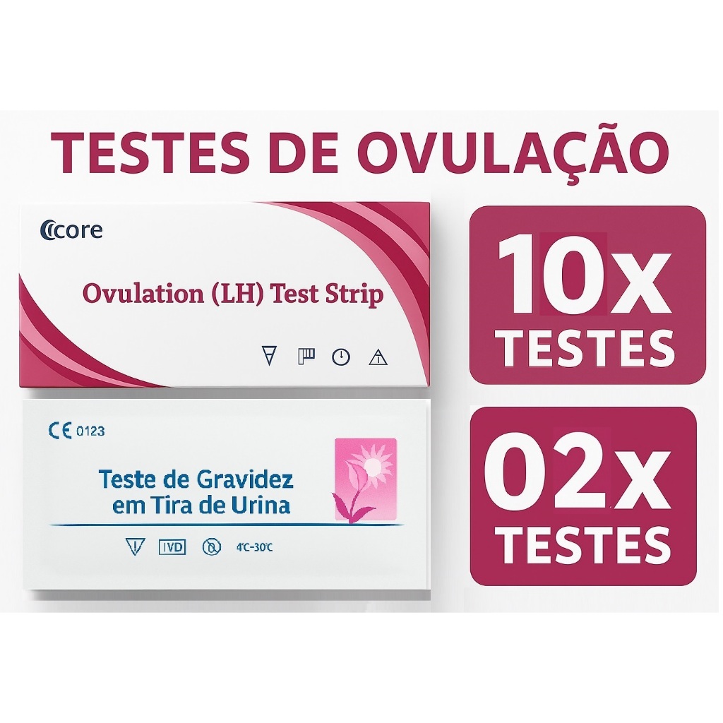 Testes De Ovulação 10 Unidades + 02 Testes De Gravidez