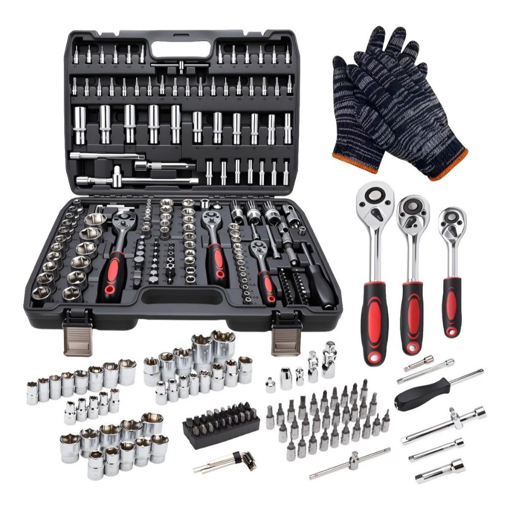 Kit 172/108 Peças Jogo Caixa De Ferramentas Chave Soquete  Multi Funções