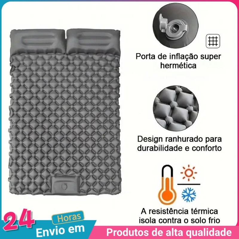 Colchão Inflável Automático De Casal Sleeping Pad Ar Externo Portátil De Acampamento Impermeável em Oferta na Shopee