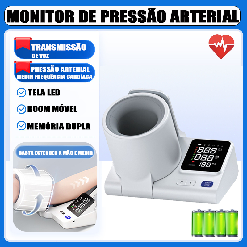 Monitor digital de Medição totalmente automática pressão arterial de braço totalmente automático Grande tela LED N12