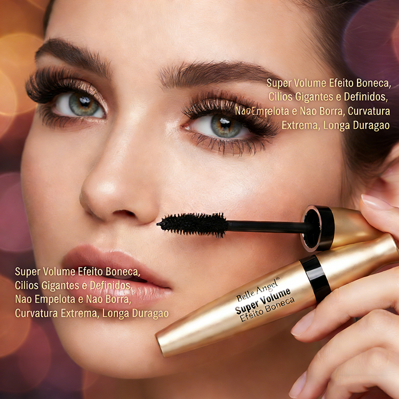 Máscara Belle Angel Volume - Efeito Doll Eyes para Cílios com Curvatura B039 em Oferta na Shopee