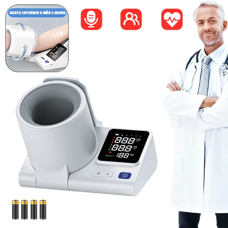 Monitor digital de pressão arterial de braço totalmente automático Notificação por voz Medição Precisa e rápida N12