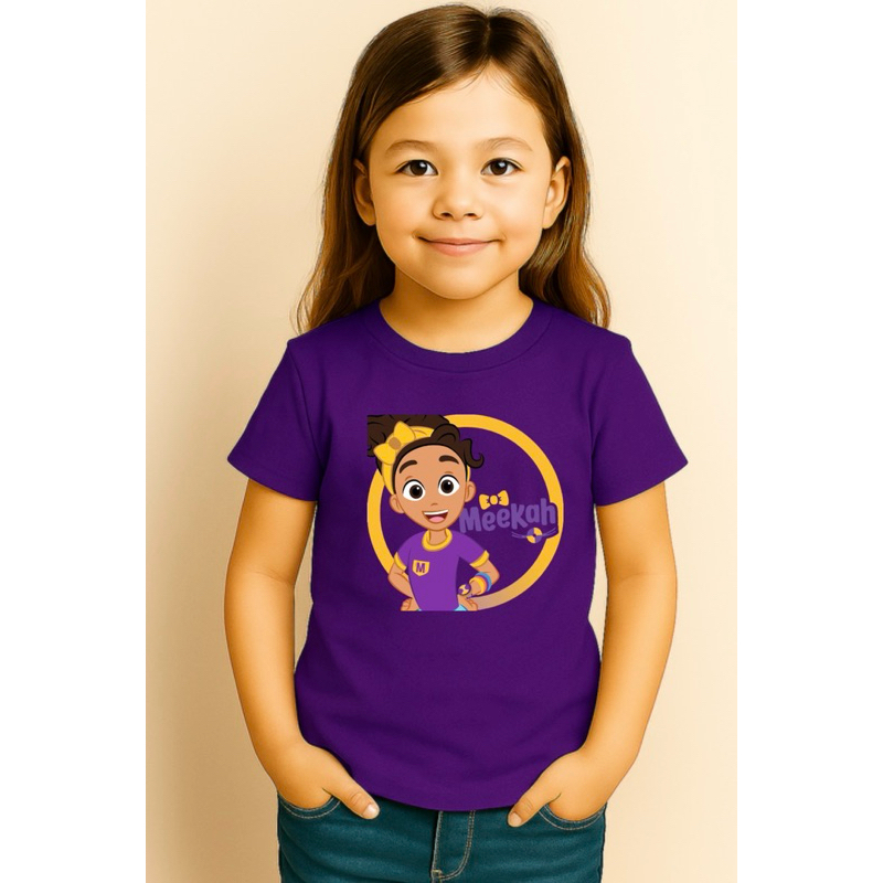 Camiseta Infantil Meekah Blippi Personagem Blusa Menina Algodão Confortável Premium T-Shirt Kids Casual 100% algodão