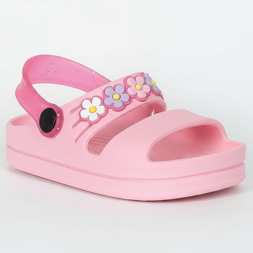 Sandália Papete Moda Infantil Menina Rosa Florzinha Leve Confortável Antiderrapante Escola em Oferta na Shopee