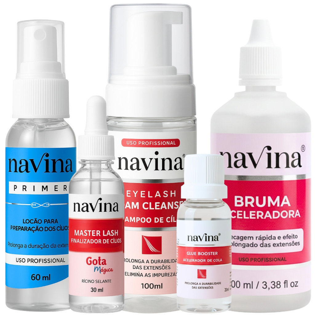 Kit Completo Navina Cuidado Fixação P/ Extensão De Cílios em Oferta na Shopee