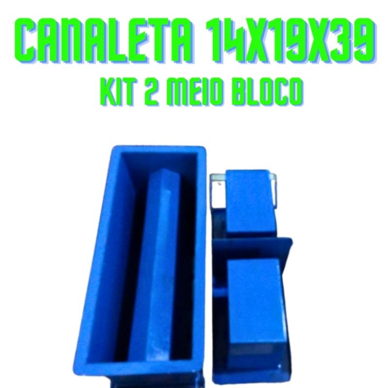 forma para bloco canaleta de 14x19x39 com kit meio bloco