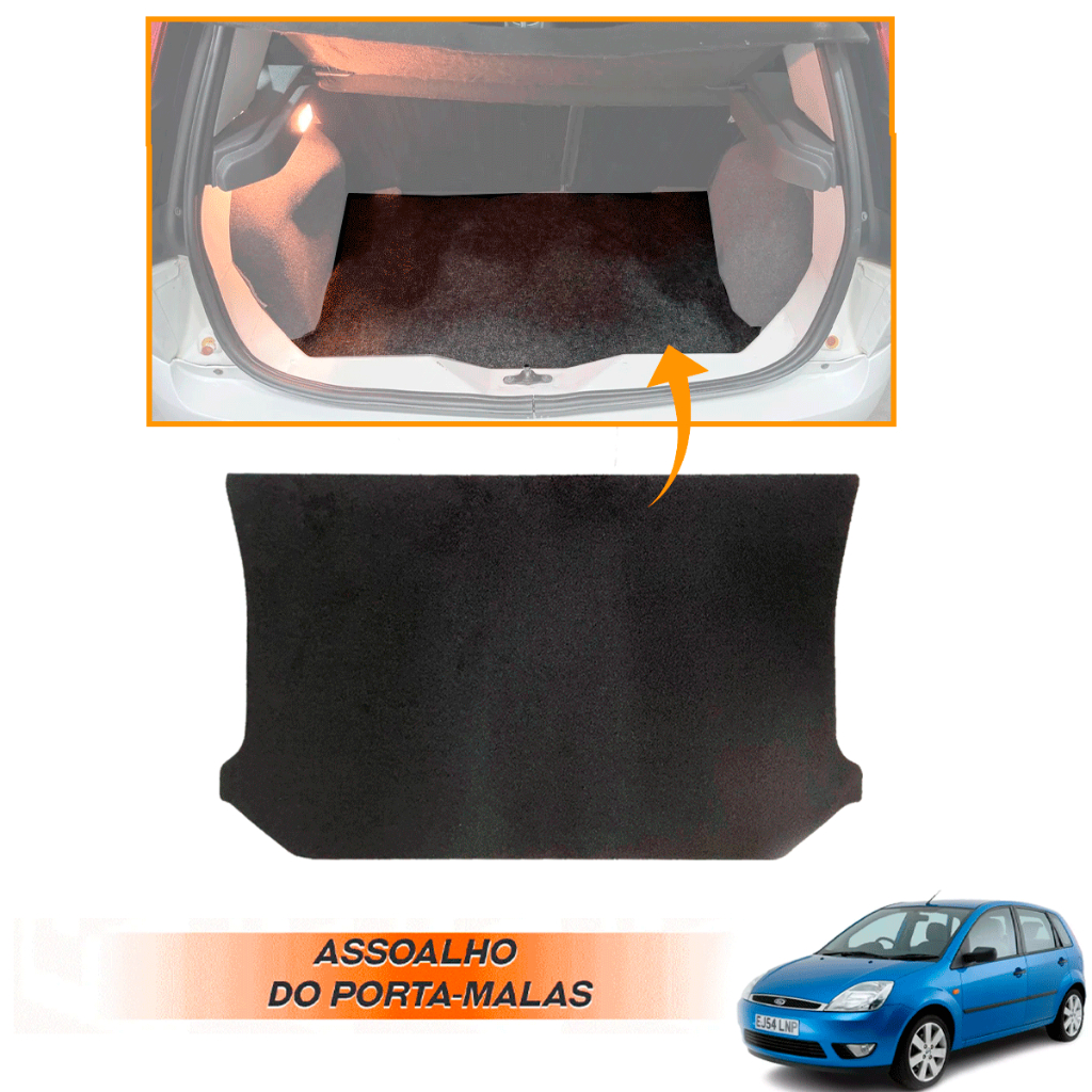 Forração Rígida Fundo Assoalho Porta Mala Tampa Tampão Carpete Estepe Ford Fiesta Hatch  2004 a 2013