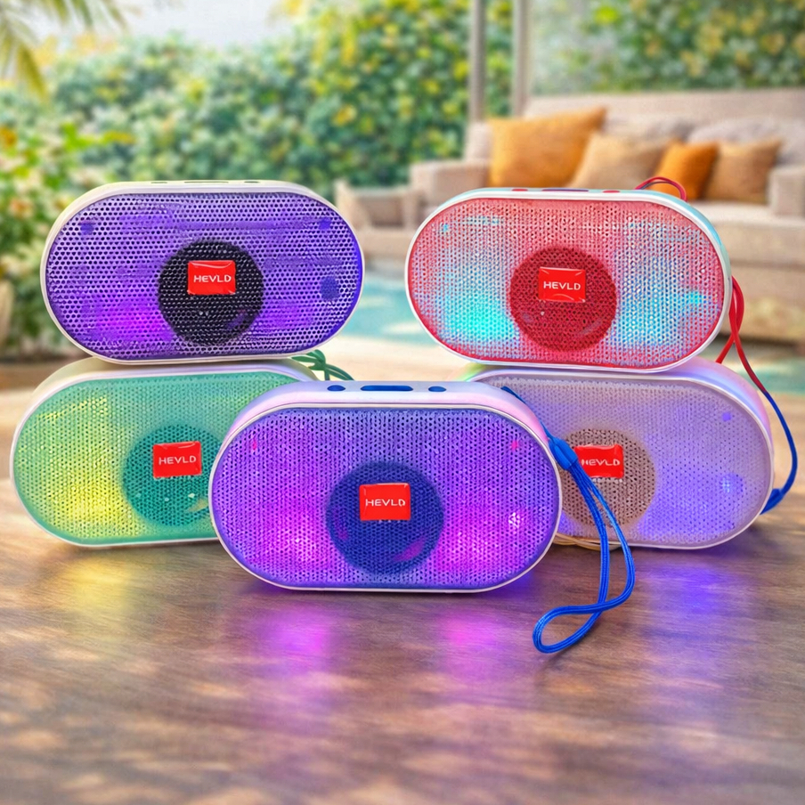 Caixa de Som Portátil Bluetooth com LED / Rádio FM, conexão USB e SD / HY- 2112