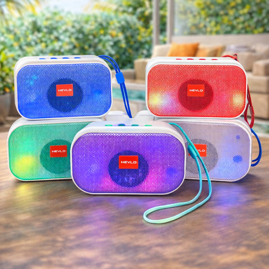 Caixa de Som Portátil Bluetooth com LED / Rádio FM, conexão USB e SD / HY- 2111 em Oferta na Shopee