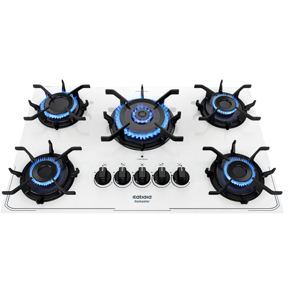 Cooktop Itamaster 5 Bocas Branco – Mesa de Vidro, Bivolt 127/220