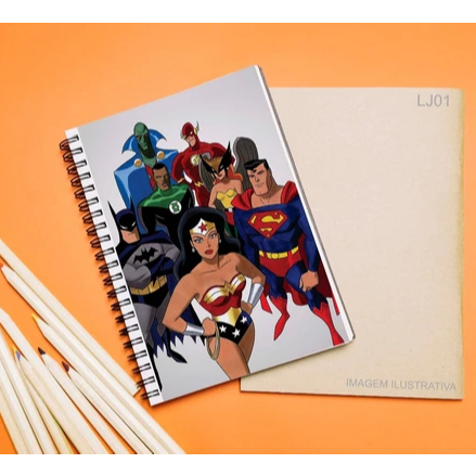 KIT 2 Adesivos para Capa de Caderno Liga da Justiça (21x30cm) Capa Personalizada