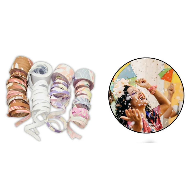Kit 20 Rolo Serpentinas Abrealas Colorido 12M Decoração Festa Folia Carnaval Diversão