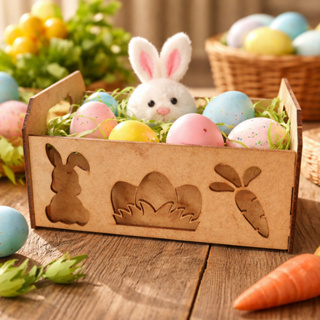Kit Bandeja Caixote Pascoa 15x10 Coelho Festa Cesta Presente em Oferta na Shopee