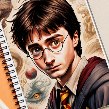 KIT 2 Adesivos para Capa de Caderno Harry Potter (16x24cm) Capa Decorativa Caderno Personalizada