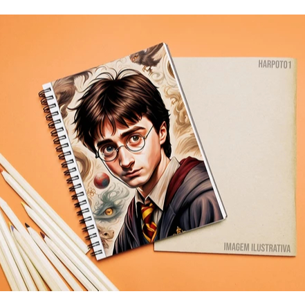 KIT 2 Adesivos Vinil para Capa de Caderno Harry Potter(21x30cm)Capa Decorativa Caderno Personalizada