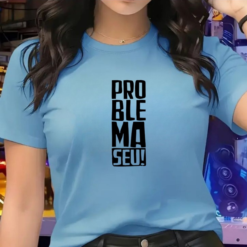 Camiseta Femenina Blusa 100% Algodão Camiseta Importada Malha Premium Lançamento