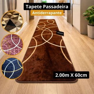 Tapete Passadeira Geométrica Antiderrapante Luxo Para Corredor Cozinha 60cm x 2.00m em Oferta na Shopee