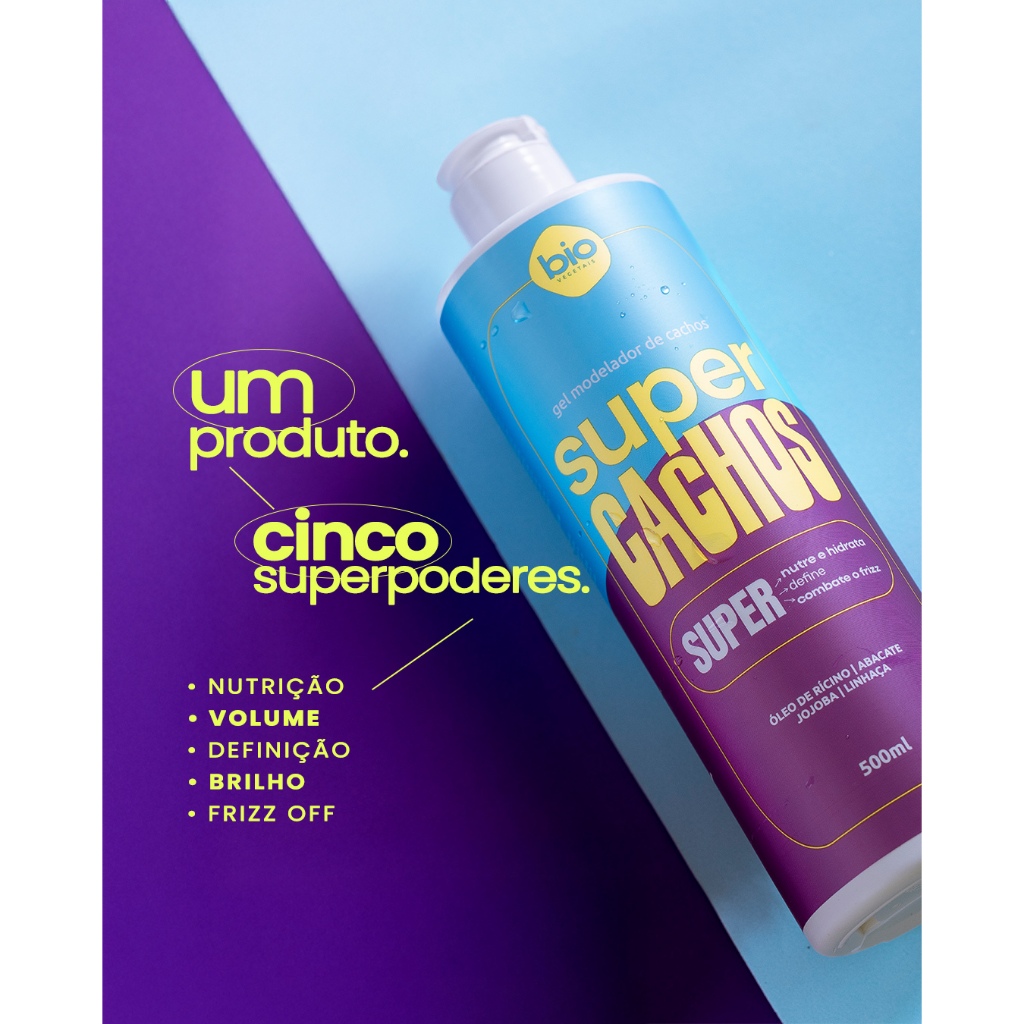 Ativador Super Cachos Biovegetais 500ml - Modelador Definição