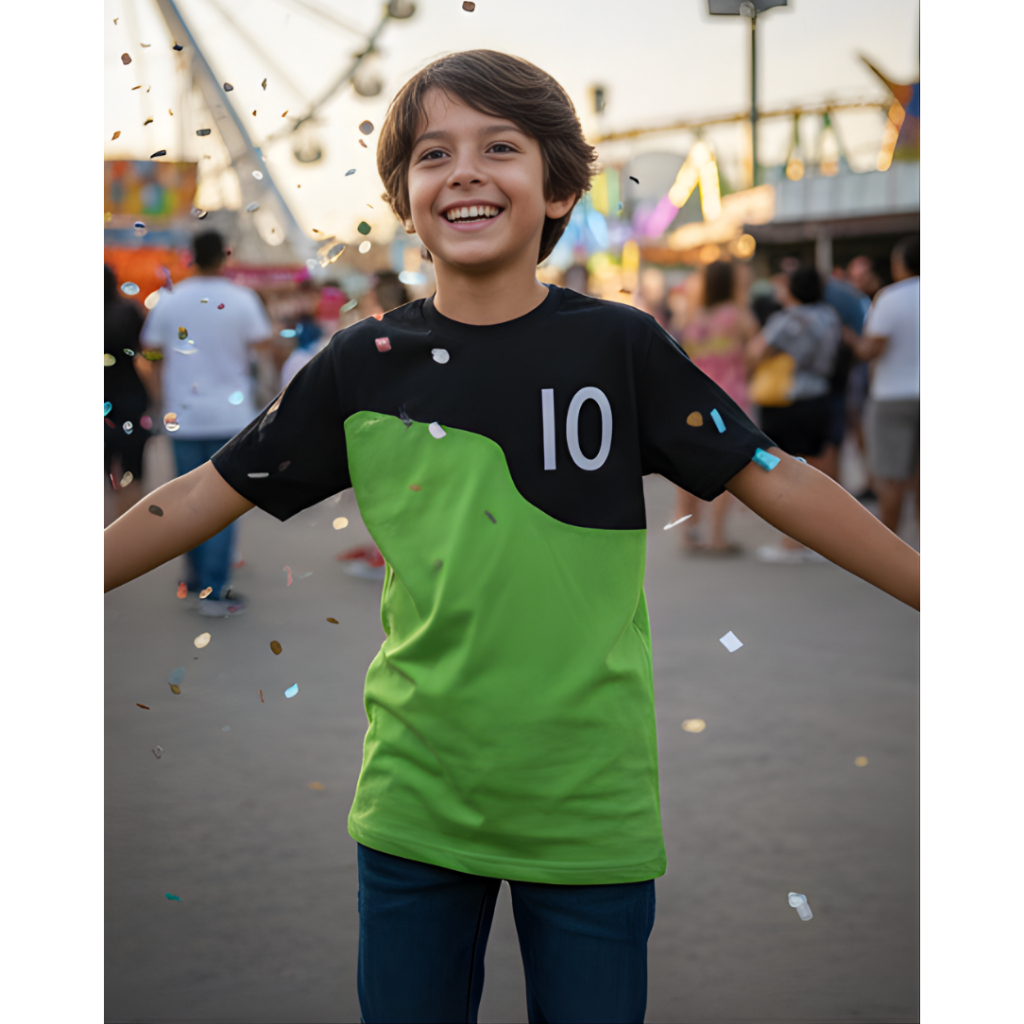 Camiseta Básica Adulta ou  Infantil - Desenho verde em Oferta na Shopee